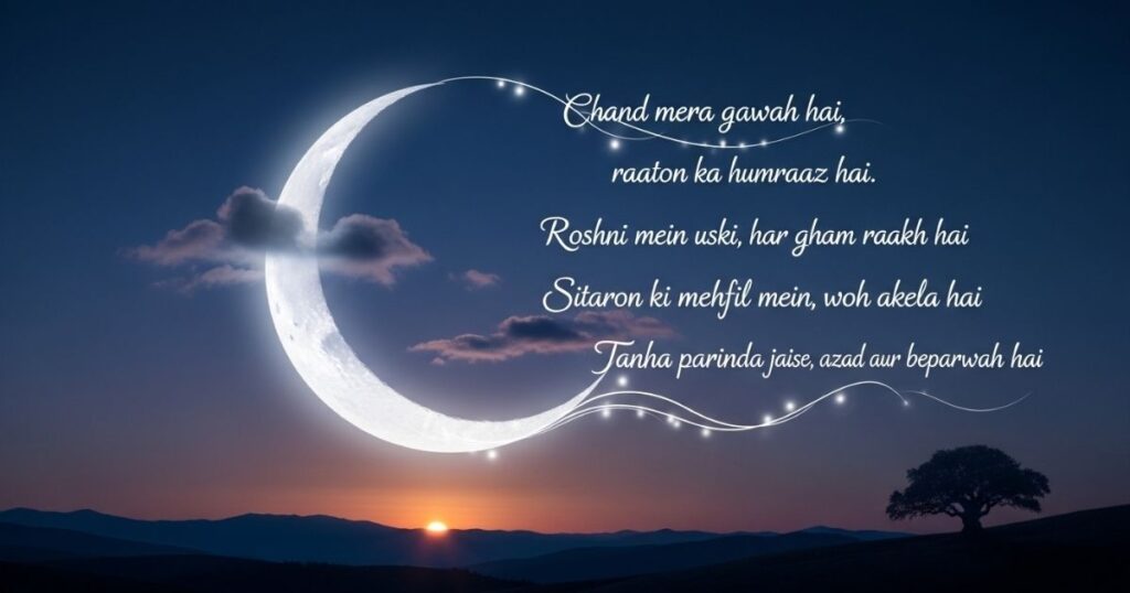 Chand Shayari on Moon